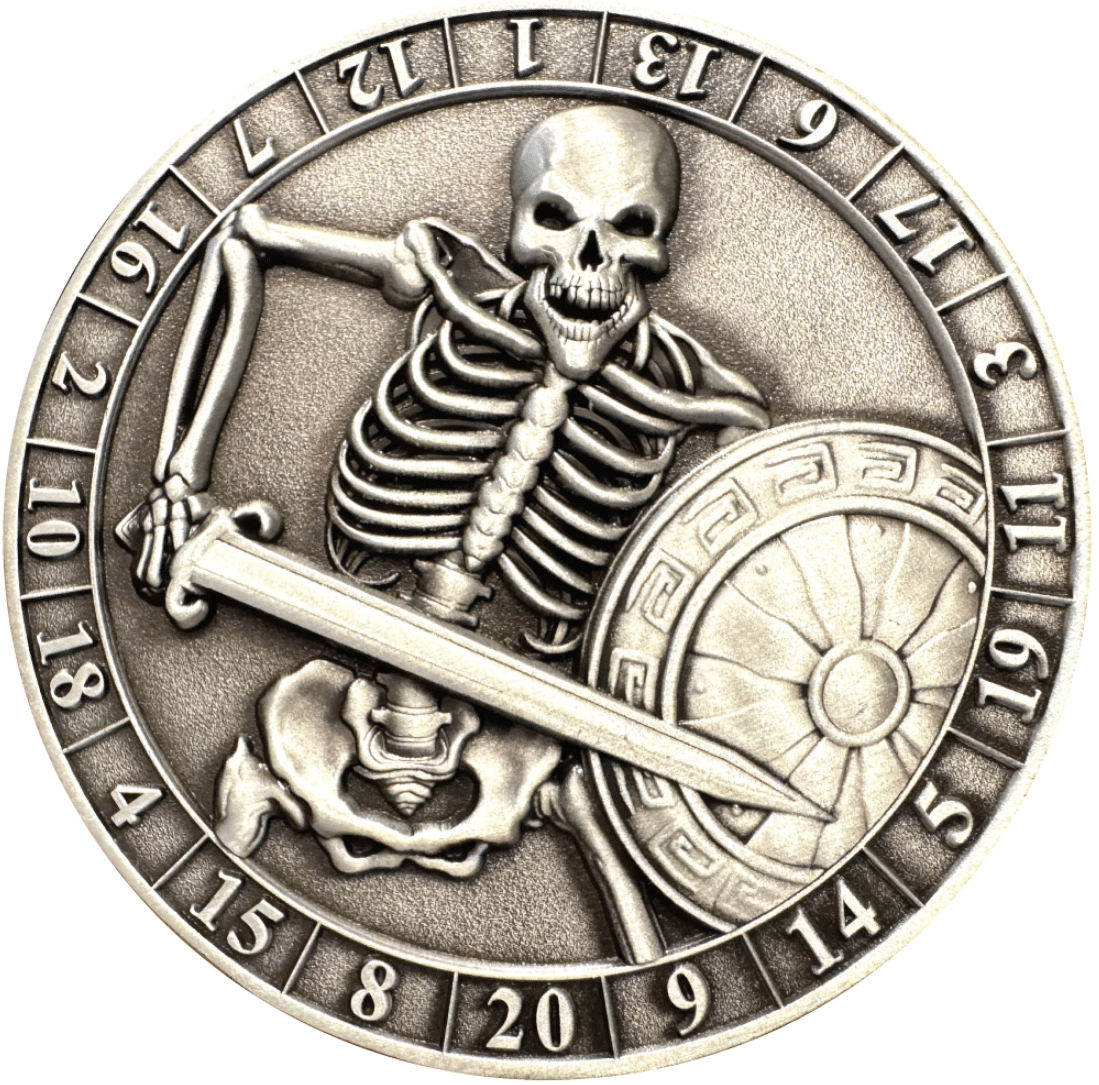 D20 Skeleton Dice Coin image 0